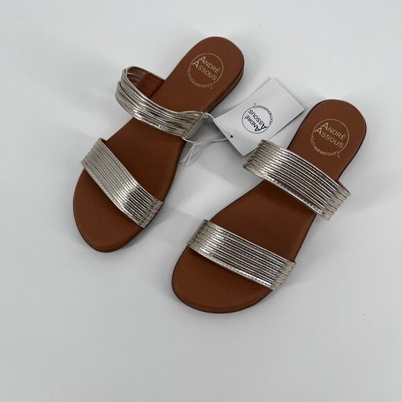 André Assous Nabila Sandal Sz 7.5- Platino (very light shade of gold) - Picture 1 of 6